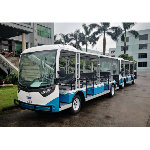 New 14 Seats Electric Sightseeing Vehicle Solar Vehicle  Tourist Bus Mini Bus with Dual Power Assist System Mileage 100-150 km